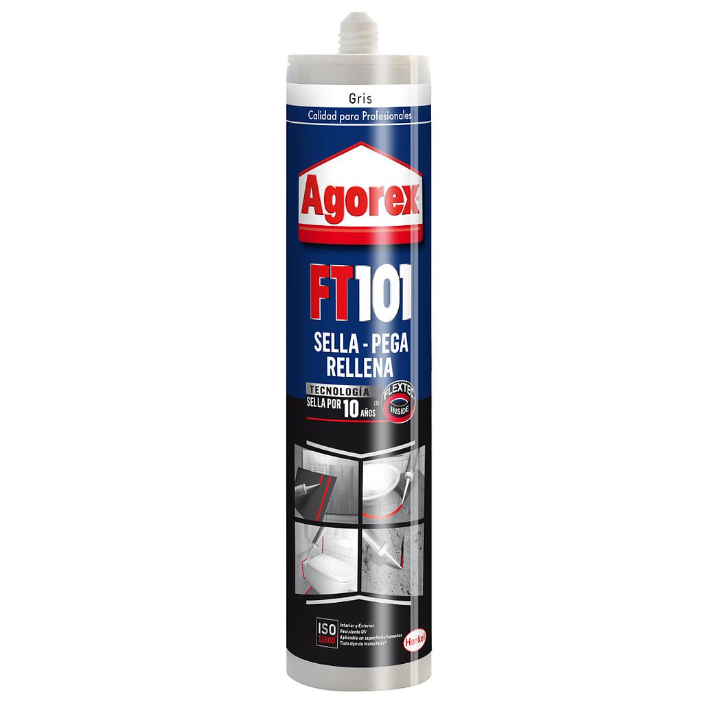 Bekron FT101 - Sellador/Adhesivo elástico monocomponente Gris, Cartucho 300Ml (Copia)